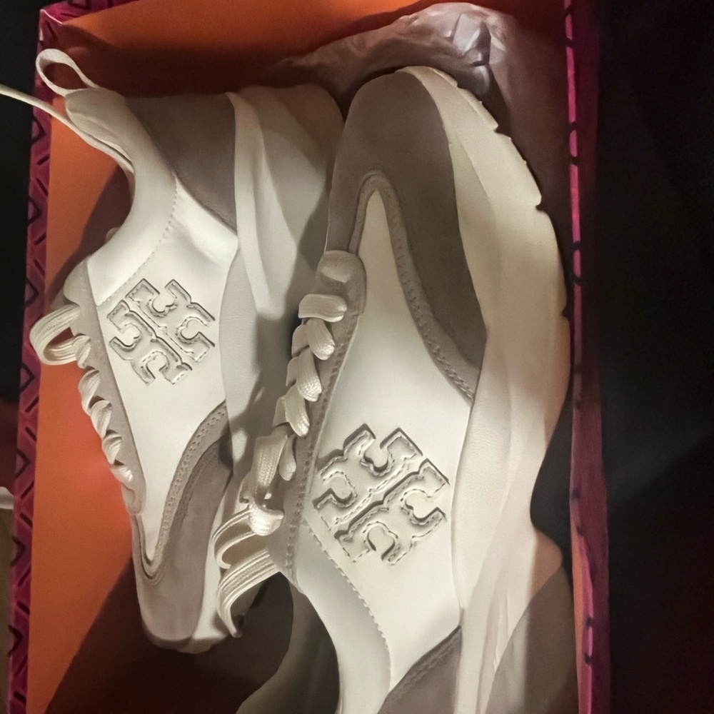 Tory Burch Women's White and Gray Sneakers